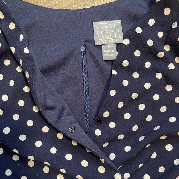 Rabbit Rabbit Rabbit Designs Navy Polka Dot Dress - Picture 5 of 6